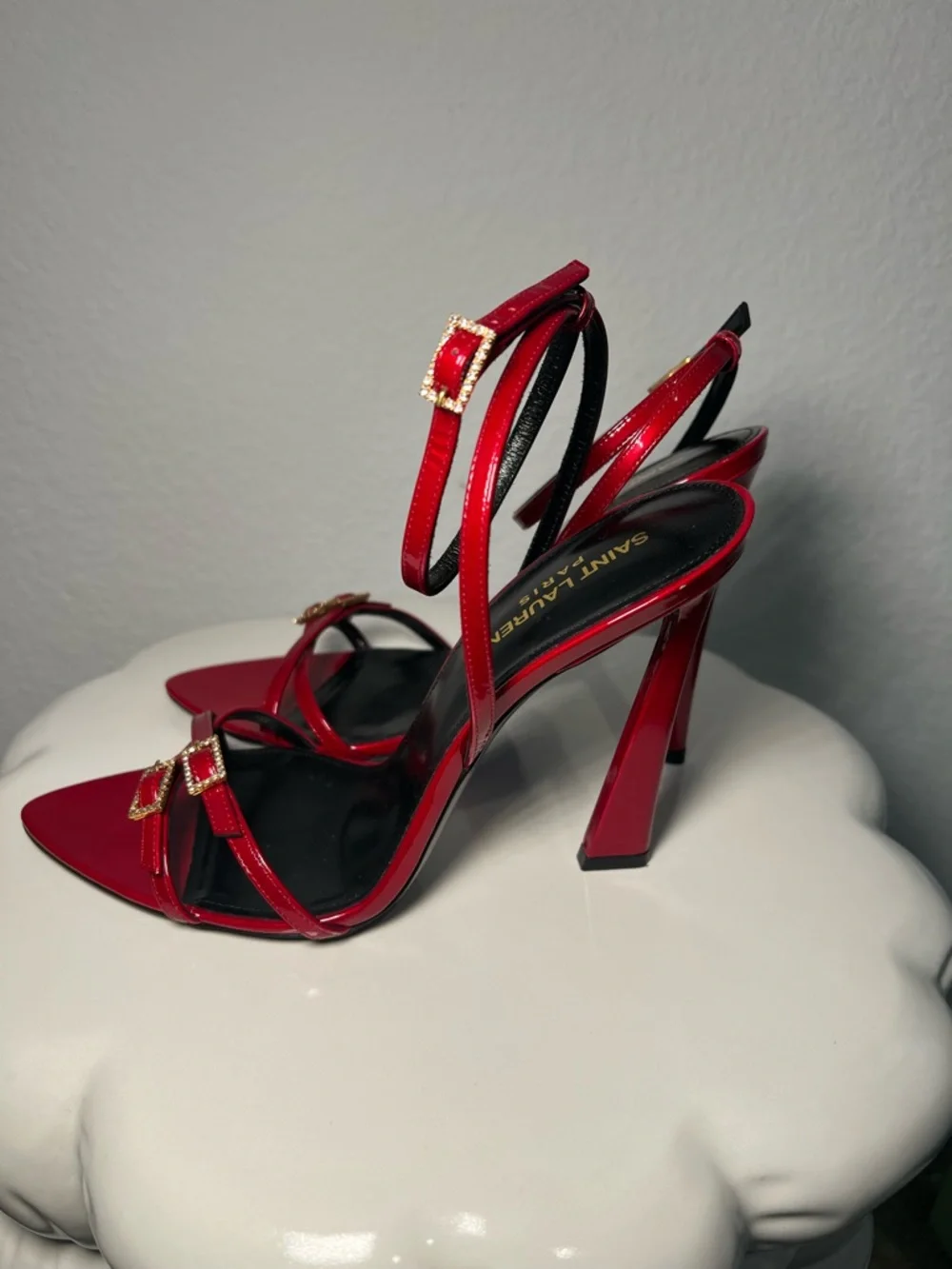 Saint Laurent 110mm Nuit sandals in Tibet Ted - Picture 5 of 17